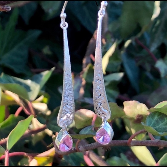Pink Topaz Earrings - Picture 6 of 8